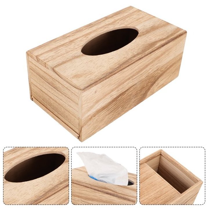 Tissue Box Holder Cover Facial Car Wooden Paper Dispenser Toilet Paper Holder Tissue Storage Box