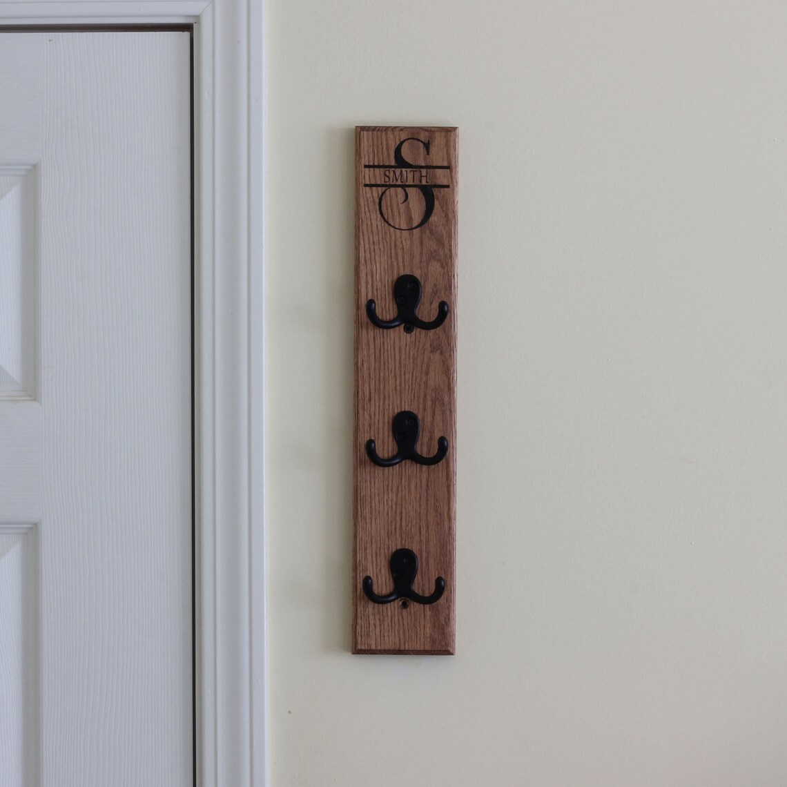 Wall Mounted Wooden Shelf Hooks for Key, Coat, Long Wooden Hanging Shelf