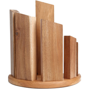 Wooden Magnetic Knife Block 360 Double Sided universal Acacia Wood Knives Holder with Strong Magnet Knife Strip Stand