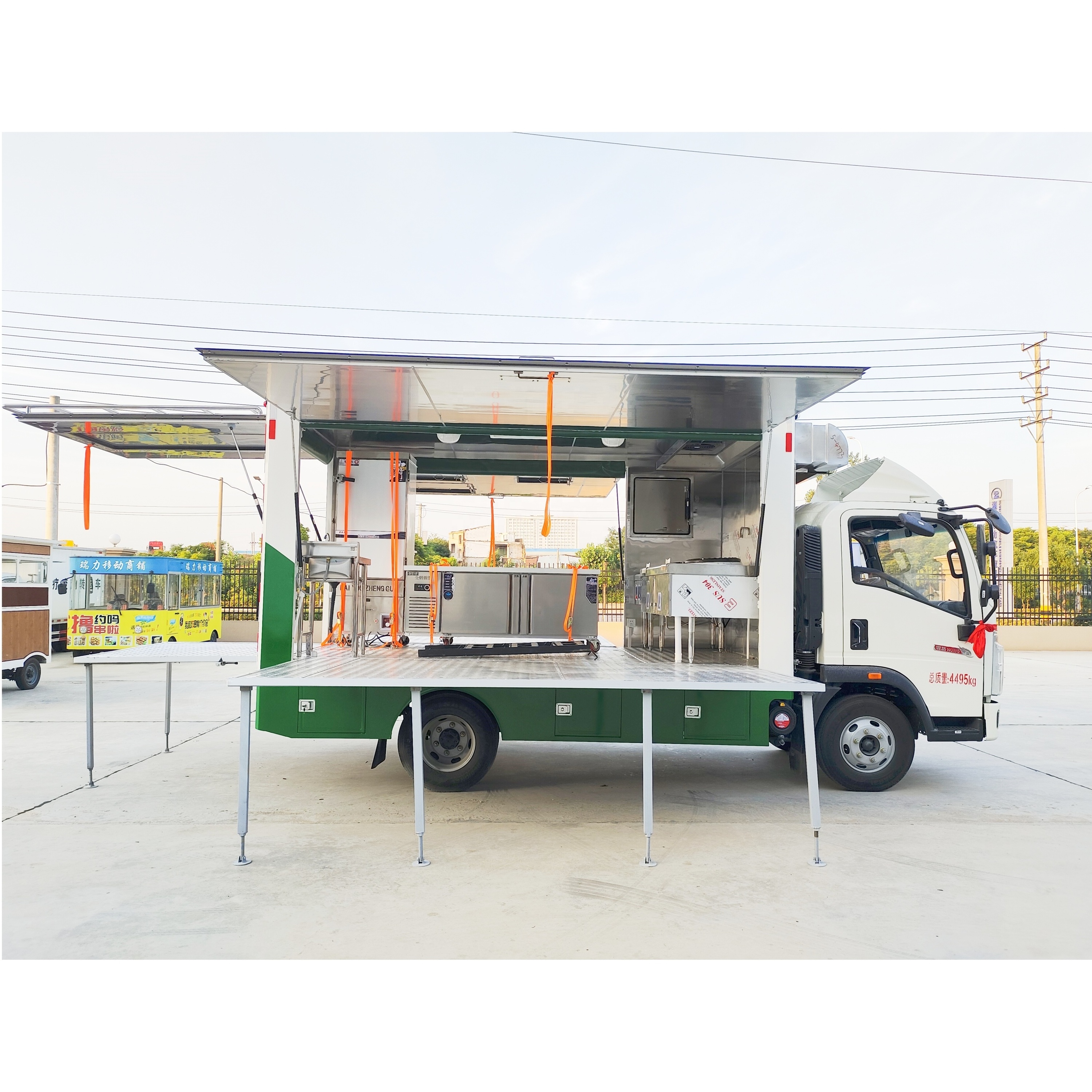 Mobile Kitchen Cart Fast Food Truck used to vending Mini Ice Cream hot dog Pizza