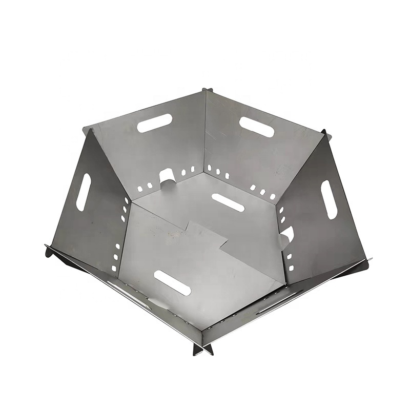 Hexagon Fire Pit, Fire Pit Portable for Garden, Collapsible Fire Pit For Camping-Support Laser Cutter Logo