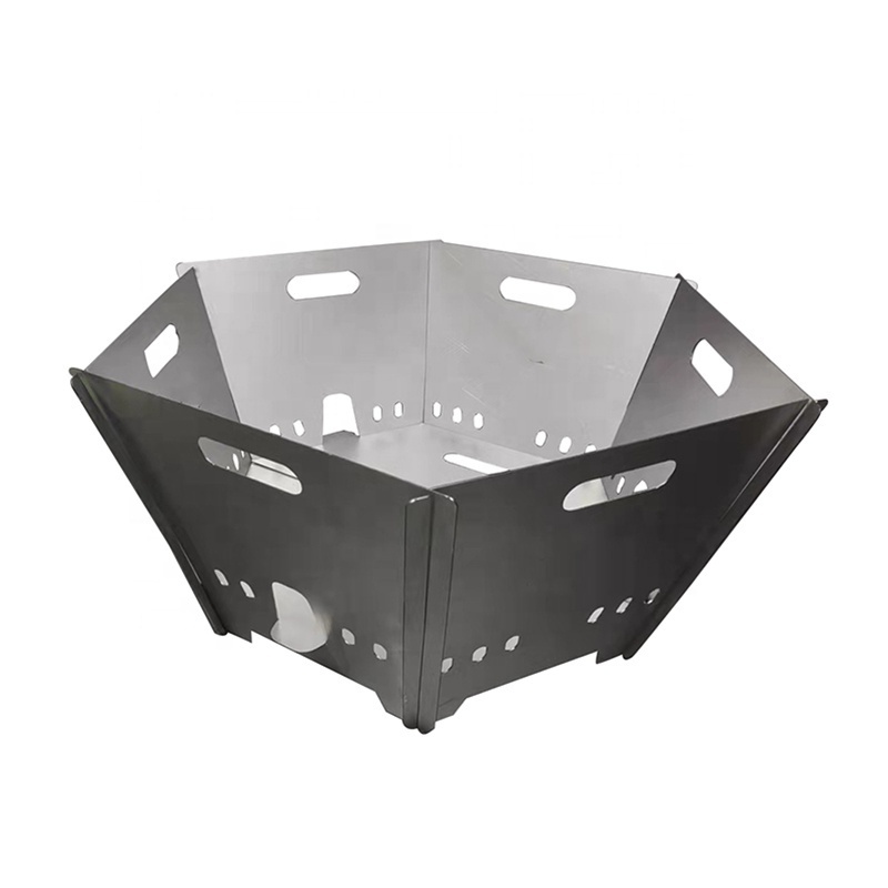 Hexagon Fire Pit, Fire Pit Portable for Garden, Collapsible Fire Pit For Camping-Support Laser Cutter Logo