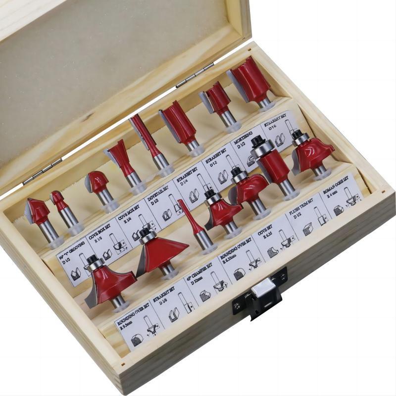 MTL 6/12/15 Piece Woodworking Milling Cutter Trimming Machine Set Woodworking Alloy Slotting Milling Cutter