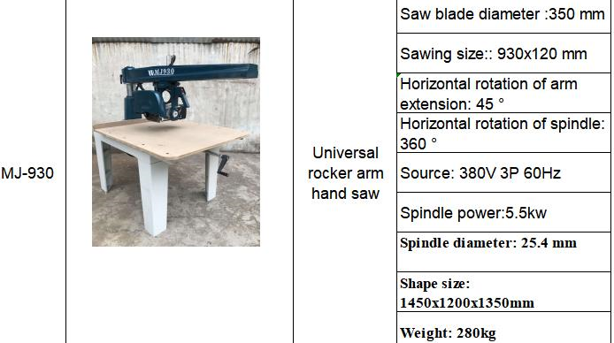 Universal radial arm saw MJ-930 vertical Saw wood sheet Woodworking sawing machine