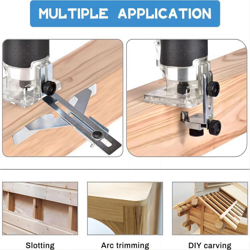 Wood Router Compact Wood Palm Router Wood Trimmer  Laminate Milling Engraving Hand Machine with 15 Pcs 1/4