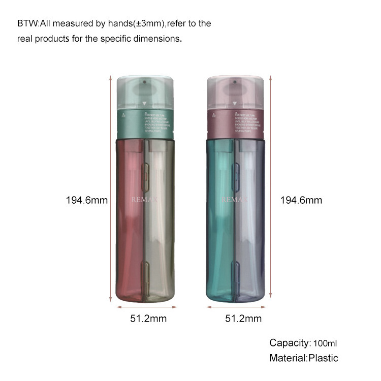 REMAX Hot Sale Empty Double Tube 2 In 1 Bottle Dual Chamber 60ml 100ml Multi Chamber Plastic Cosmetic Airless Lotion Pump Bottle