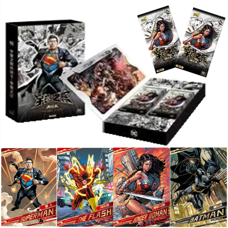 Kayou Marvels DC Super Heros Collectible Cards Booster Box Rare Wonder Woman Supermens Rare TCG Card Kids Table Playing Toys