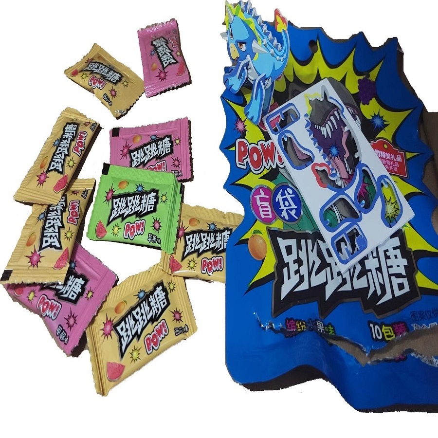 1g pure popping candy with 3D puzzle toy 1g*10pc/bag for kids birthday gift party candy with toy maxed fruity flavor