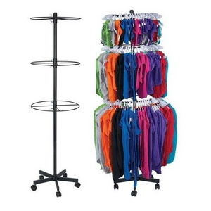 Metal Round Apparel Rack Retail Rotating Display Stand Clothing Display Stand