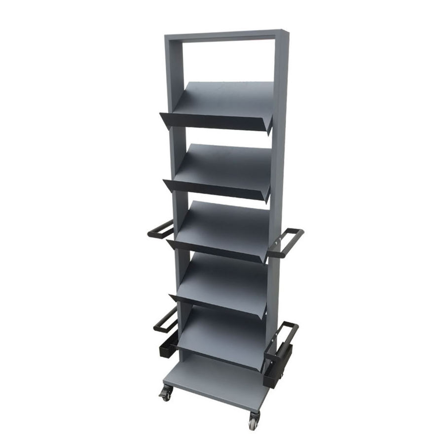 Retail Store Metal 6-Tiers Umbrella Shelf Display Stand on Wheels for Umbrella Drying Rack Storage