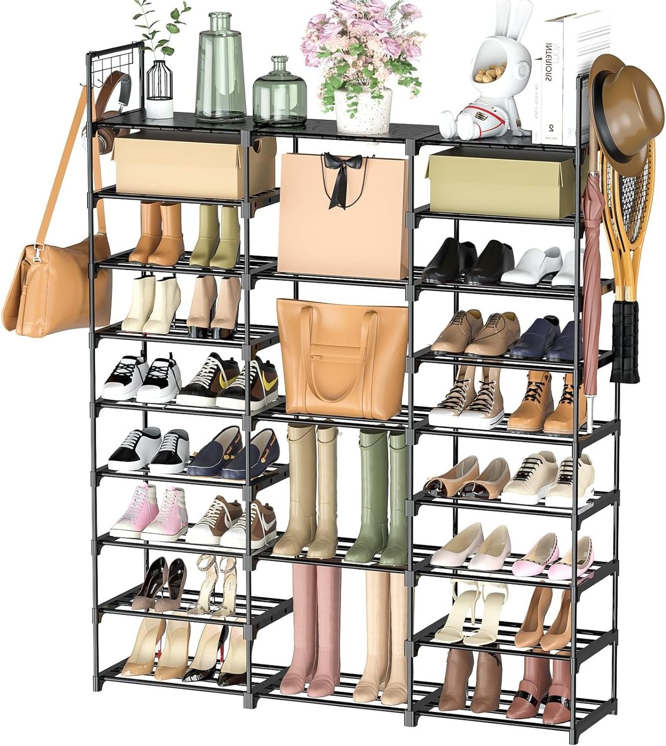 Vertical Large Capacity Shoe Rack Stackable Shoe Rack 9-Layer Shoe Rack StorageRack