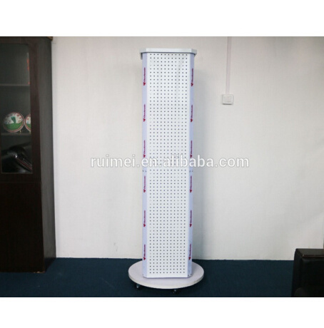 Mobile Metal Pegboard Display Racks Peg Board Display Floor Standing Spinner Rack