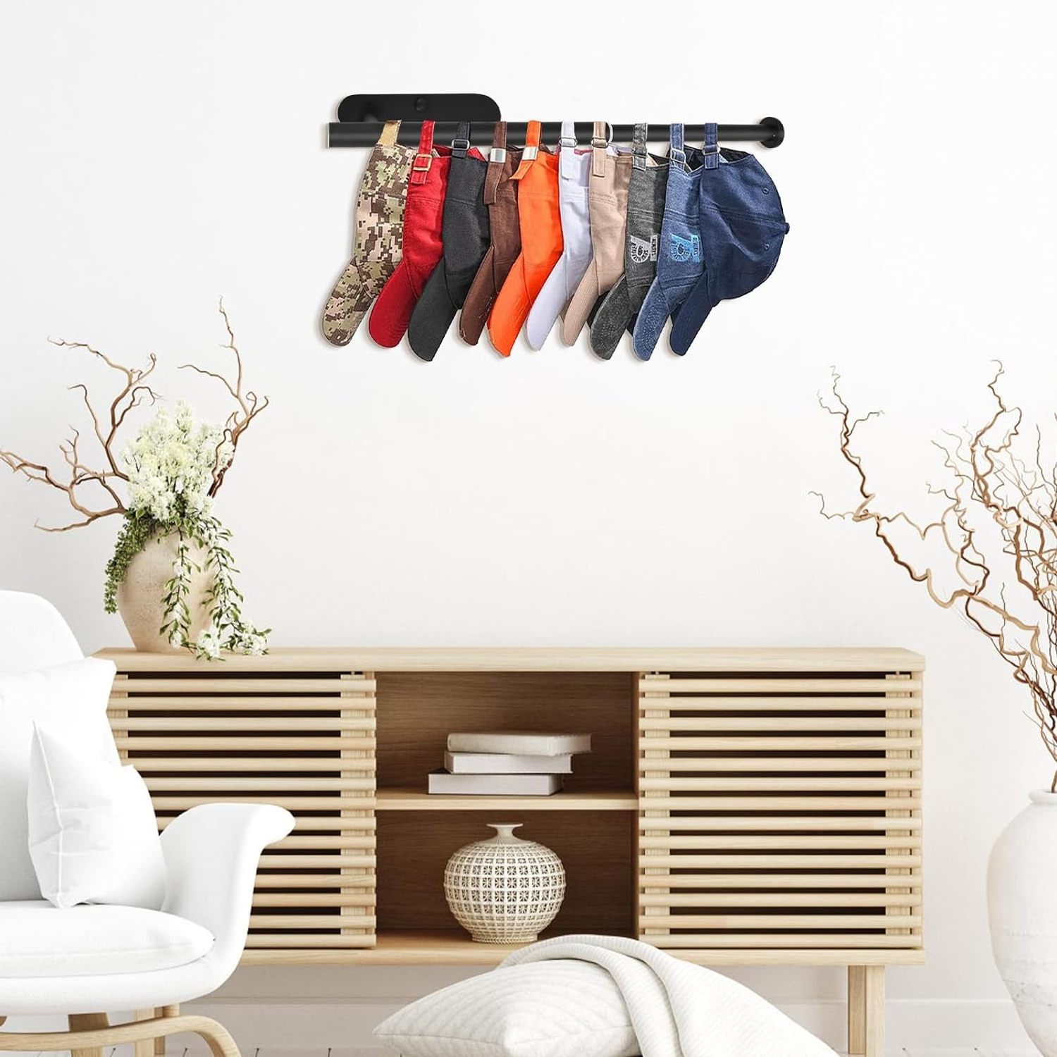 Baseball Hat Storage Rack Retractable Wall Hat Organizer Wall-mounted Storage Rack