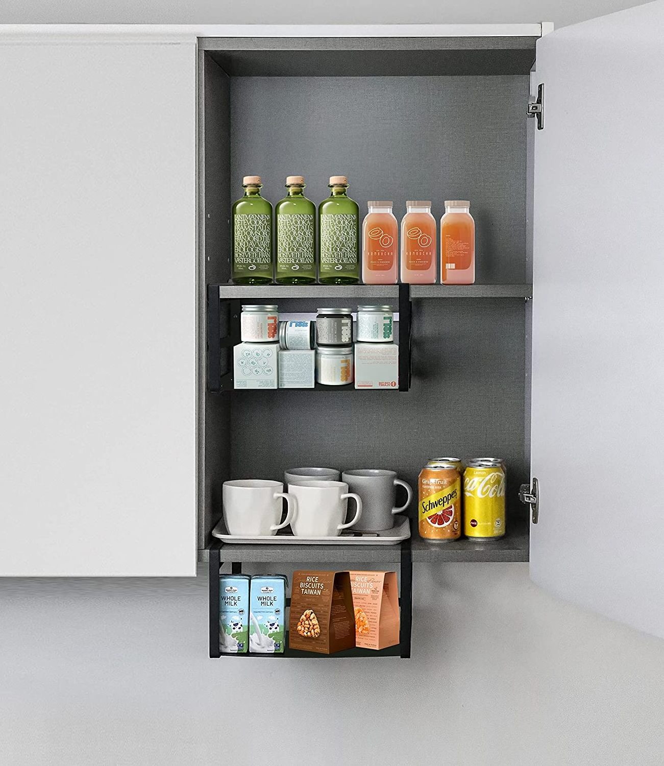 Undershelf Basket Hanging Metal Wall Mounted Storage Cabinet Under Shelf Basket For Kitchen