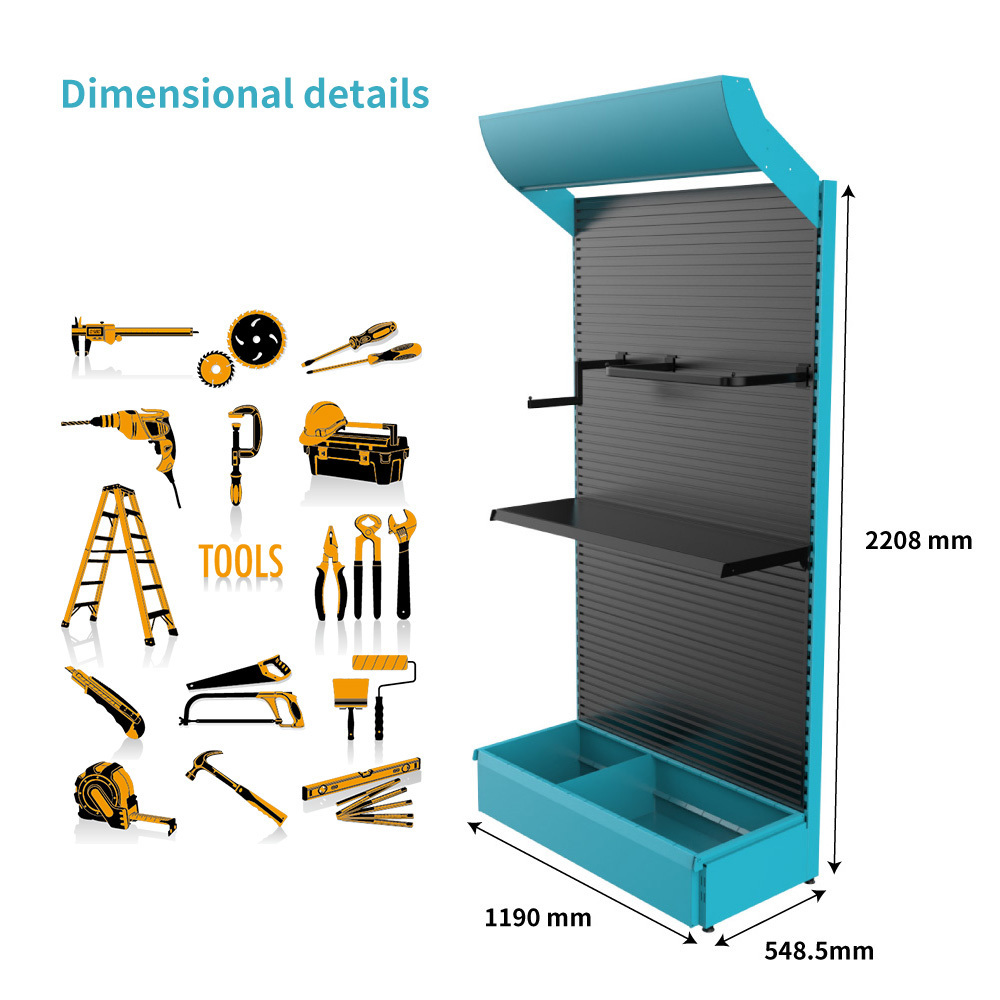 Heavy Duty Metal Slatwall Tool Hanging Display Rack and Stands for Hardware Store