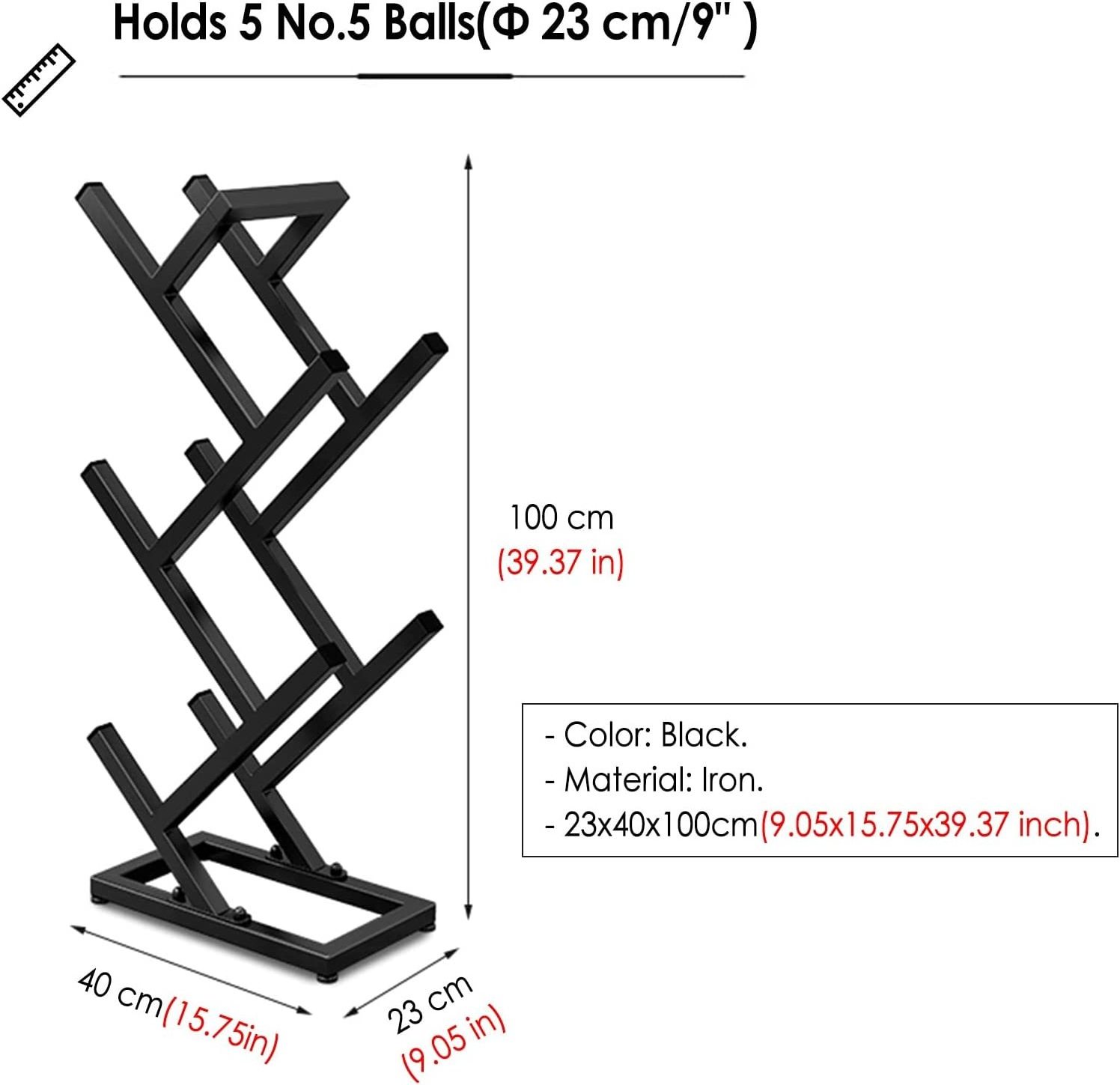 Metal Ball Storage Rack Organizer Garage Ball Storage for Basketball Football Volleyball Rack