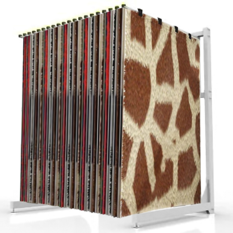 Freestanding Customized New Design Modern Rug Carpet Display Stand Hanging Carpet Sample Rug Display Rack