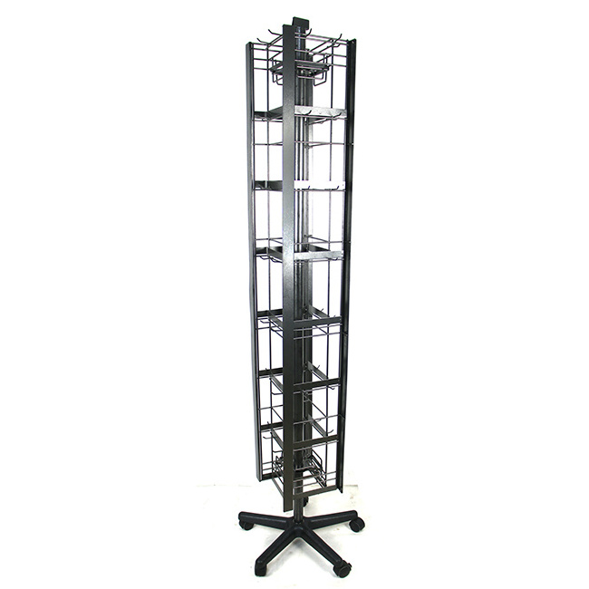 Floor Standing Four Side Grid Hook Fullbody Sock Display Rack For Peg Dogs