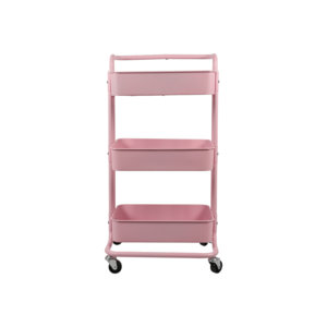 3-Tier Metal Movable Rolling Utility Organizer Rack  Trolley Cart Multi-Purpose Shelf for Office Kitchen Bathroom Laundry Room