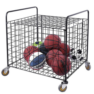 Metal Mesh Cart Gym Organizer Basketball Rack Ball Storage Storage Holders & Racks Storage Ball or Others for Non-folding Rack