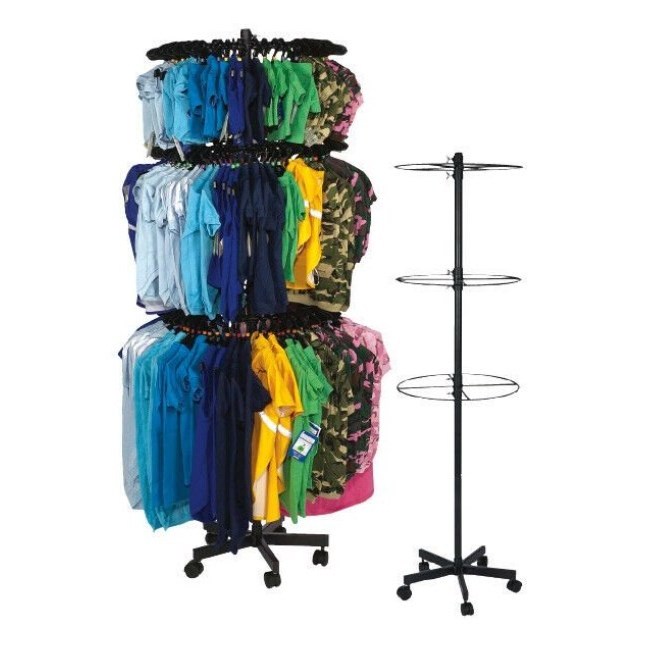 Metal Round Apparel Rack Retail Rotating Display Stand Clothing Display Stand