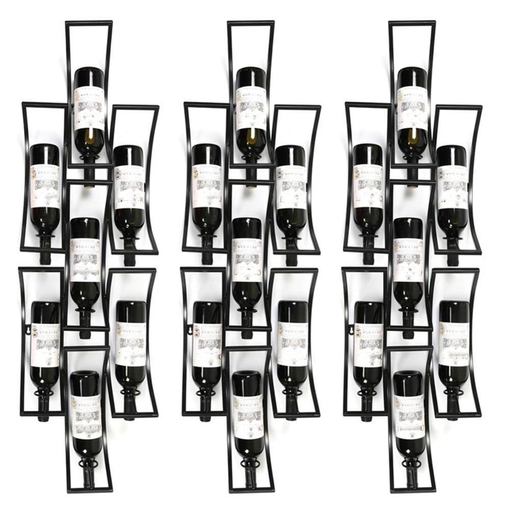 Wall Mounted Metal Wine Rack, Wrought Iron Wine Rack Modular Wine Rack Capacity 7 Bottles