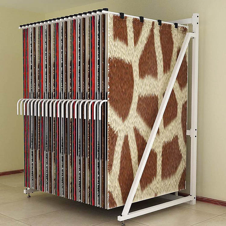 Durable Hanging Carpet Rug Display Rack Carpet Sample Display for Retail Store