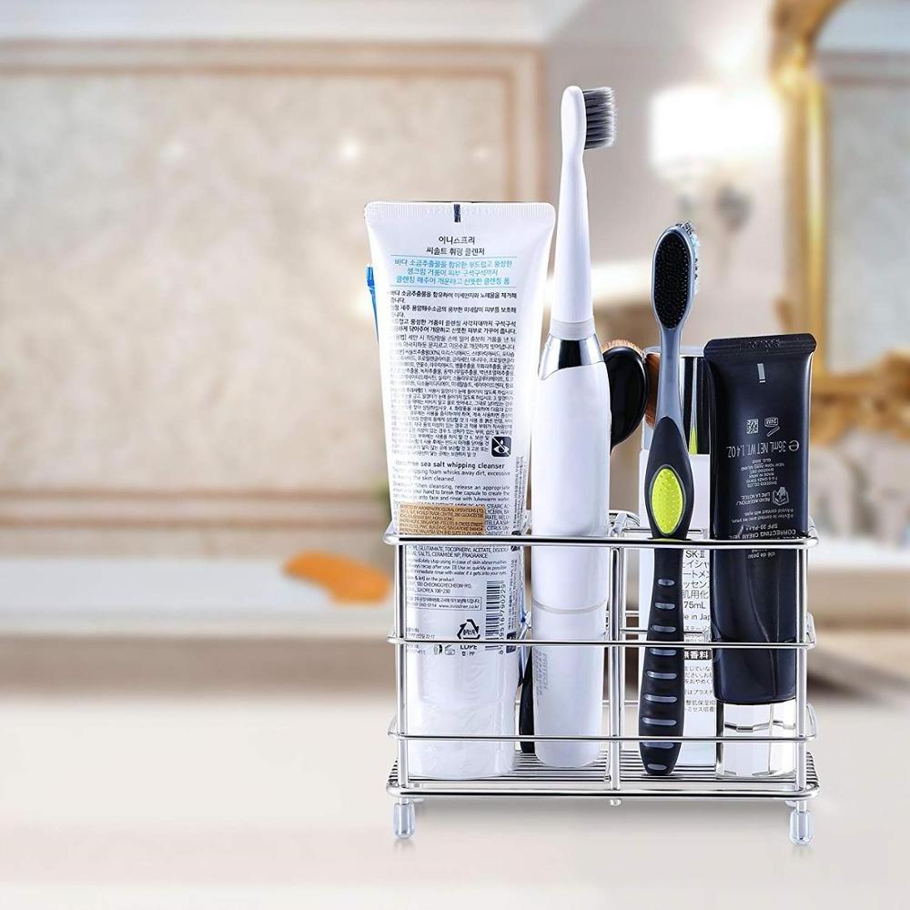 Electric Toothbrush Holder, Stainless Steel Bathroom Storage Organizer Stand Rack