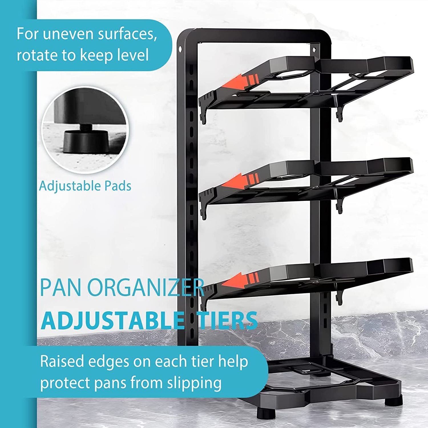 Heavy Duty  Pot Pan Rack Under Sinks Organizer And Storage Kitchen Pan Holder Rack Under Cabinet