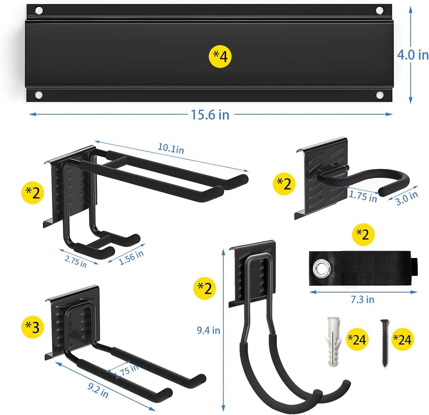 Wall-mounted garden tool organizer A variety of hook garage storage racks