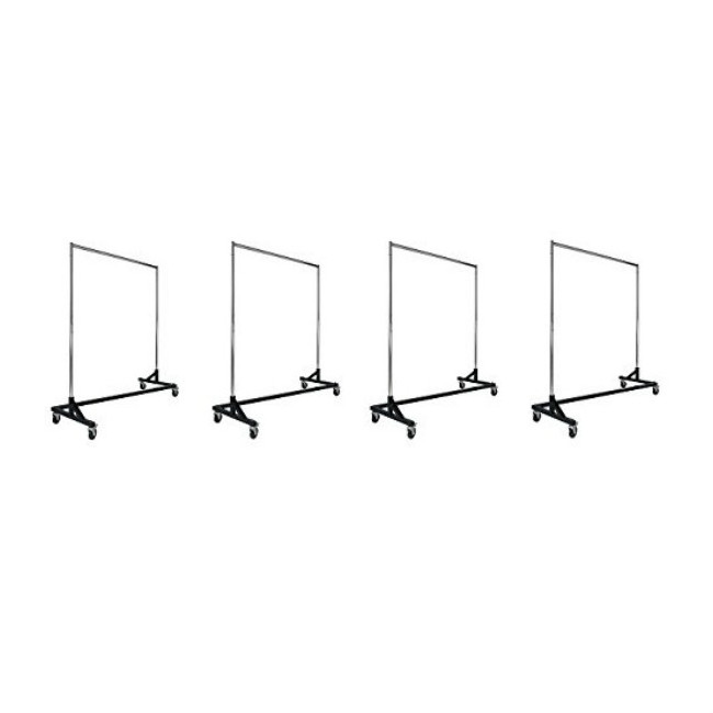 Chrome Heavy Duty Z Rack Rolling Garment Rack Retail Clothing Store Display Racks