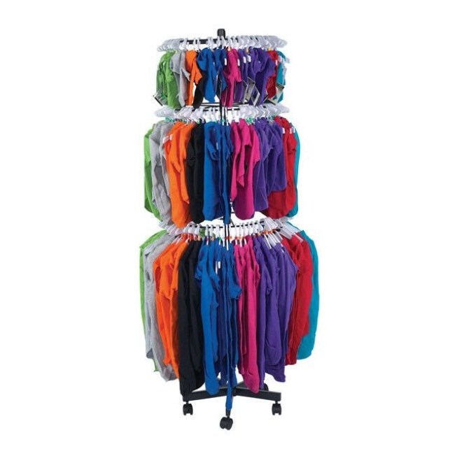 Metal Round Apparel Rack Retail Rotating Display Stand Clothing Display Stand