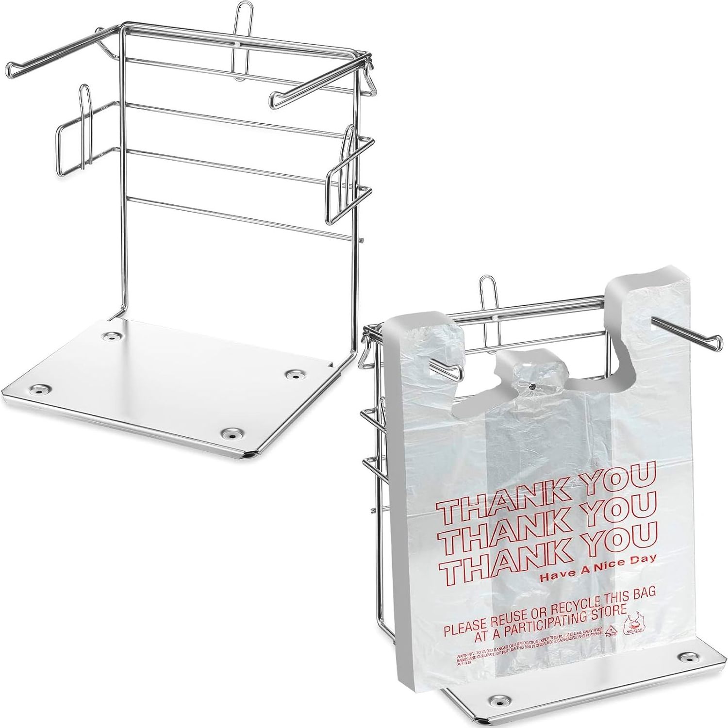 Supermarket or Grocery Store Metal Base Plastic Bag Holder Rack Shopping Bag Display Stand