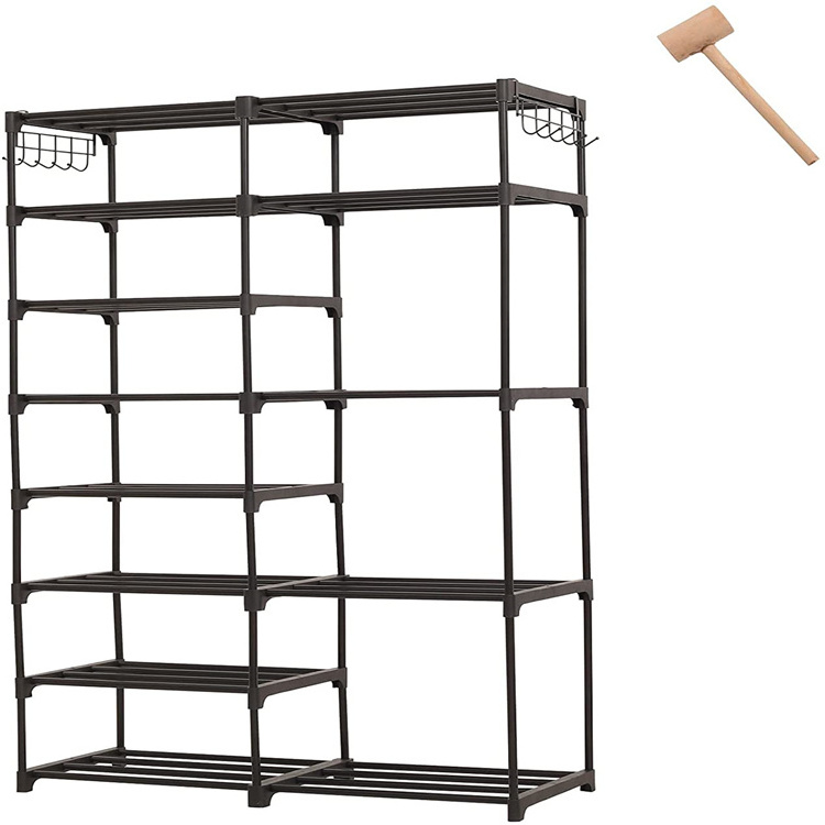 RuiMei Customized  8-Tier Tall Shoe Rack Organizer 24-35 Pairs Metal Shoe Rack for Closet