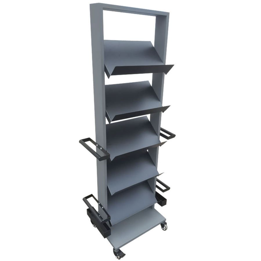 Retail Store Metal 6-Tiers Umbrella Shelf Display Stand on Wheels for Umbrella Drying Rack Storage