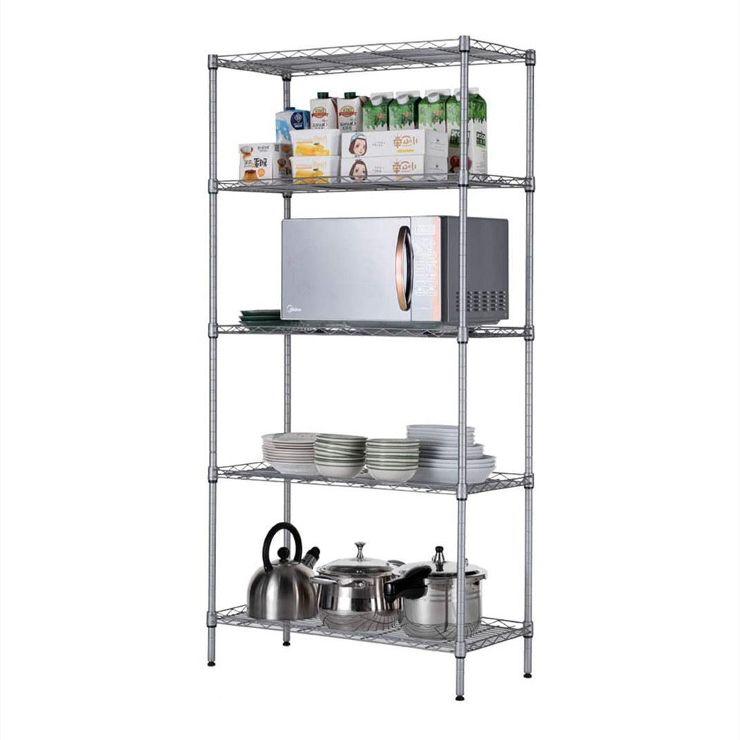 Metal Pantry Closet Kitchen Laundry 5 Tier Storage Rack Wire Shelving Unit Storage Shelves