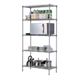 Metal Pantry Closet Kitchen Laundry 5 Tier Storage Rack Wire Shelving Unit Storage Shelves