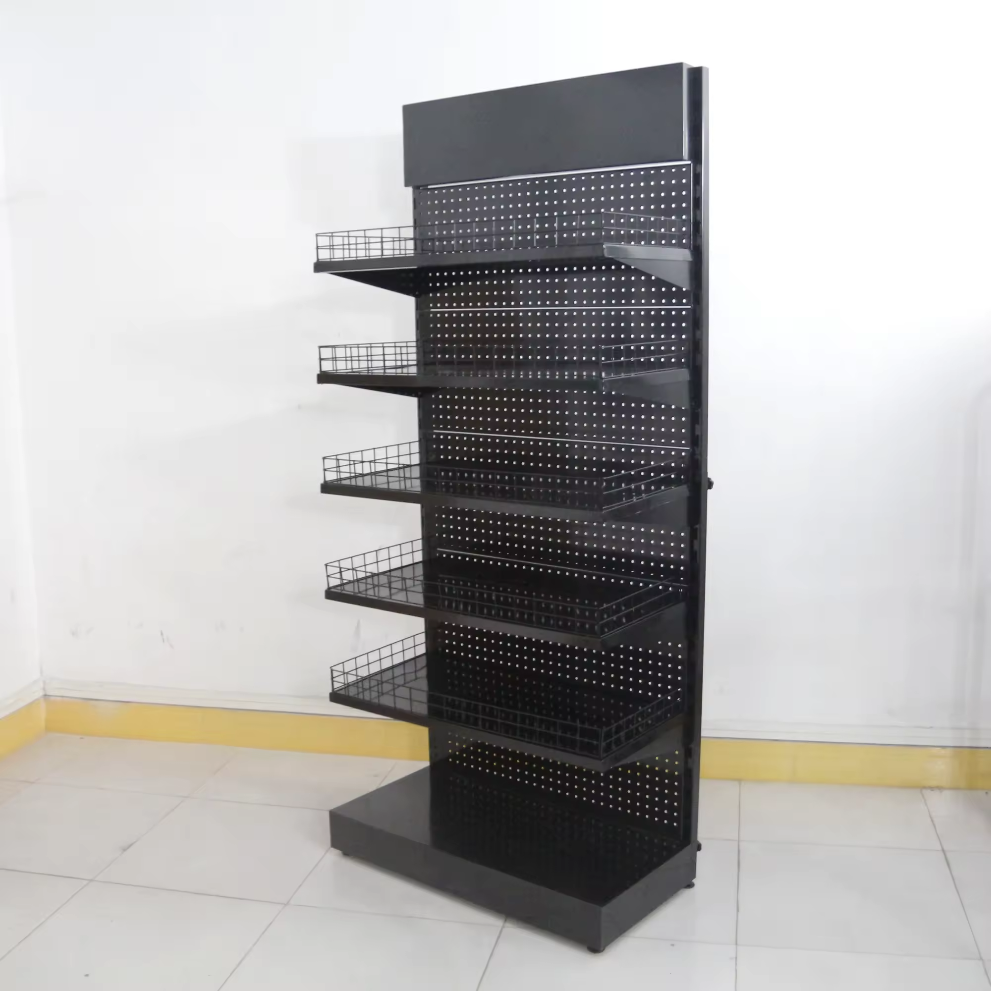 Heavy Duty Hardware Store Metal Pegboard Tool Display Rack Power Tool Storage Shelves Stands