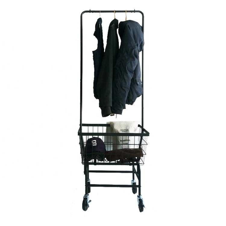 Mobile Clothes Hanger Stand Laundry Clothing Drying Rack