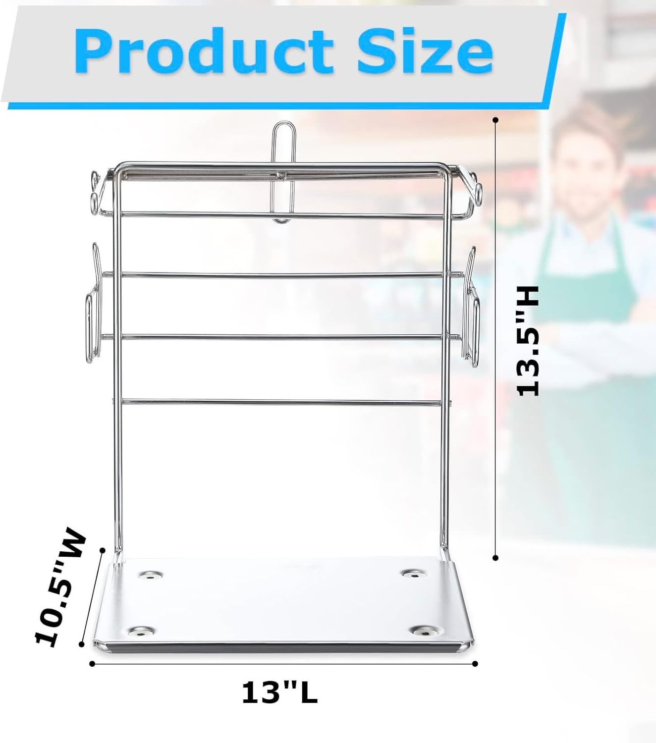 Supermarket or Grocery Store Metal Base Plastic Bag Holder Rack Shopping Bag Display Stand