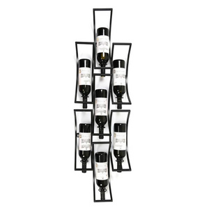 Wall Mounted Metal Wine Rack, Wrought Iron Wine Rack Modular Wine Rack Capacity 7 Bottles