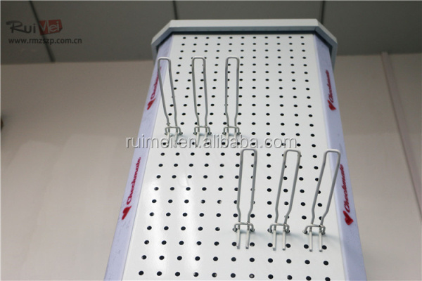 Mobile Metal Pegboard Display Racks Peg Board Display Floor Standing Spinner Rack