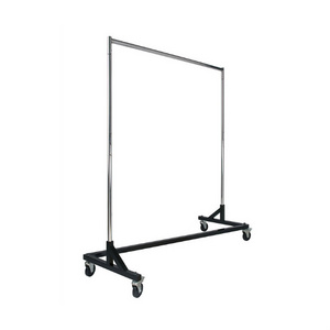 Chrome Heavy Duty Z Rack Rolling Garment Rack Retail Clothing Store Display Racks