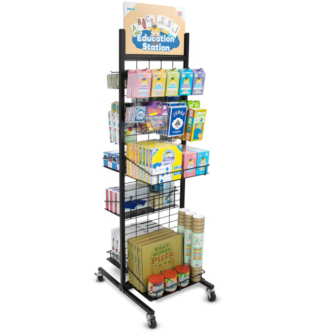 Retail Rolling Merchandising Display Racks Stand Store Fixture