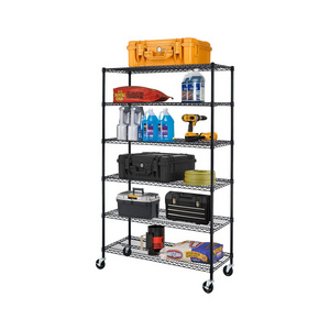 Wire Shelving Unit 6-Shelf Large Storage Shelves Heavy Duty Metal Shelving Height Adjustable Commercial Steel Storage Rack