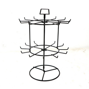 Metal Spinner rack small gifts counter display 24 pegs jewellery shop counter design display