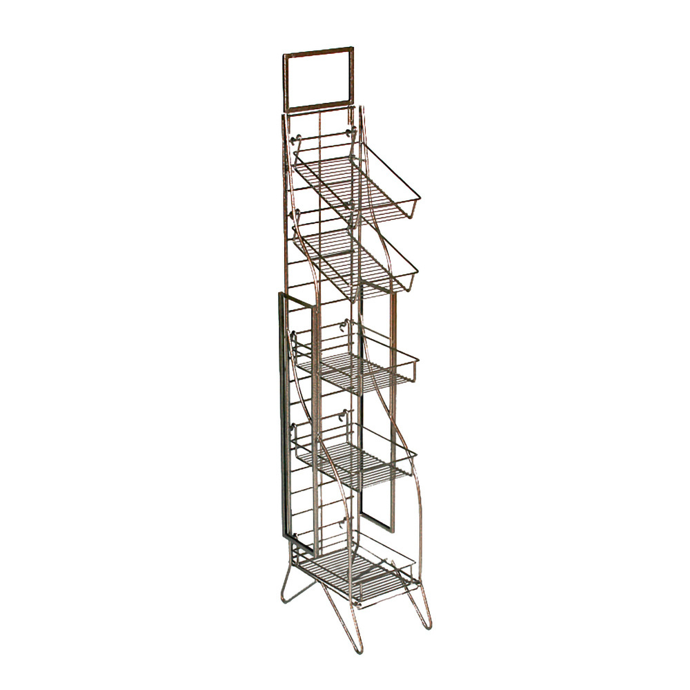 Custom retail shelving 5-Shelf Fold-Up supermarket Wire shelf with Sign Frame