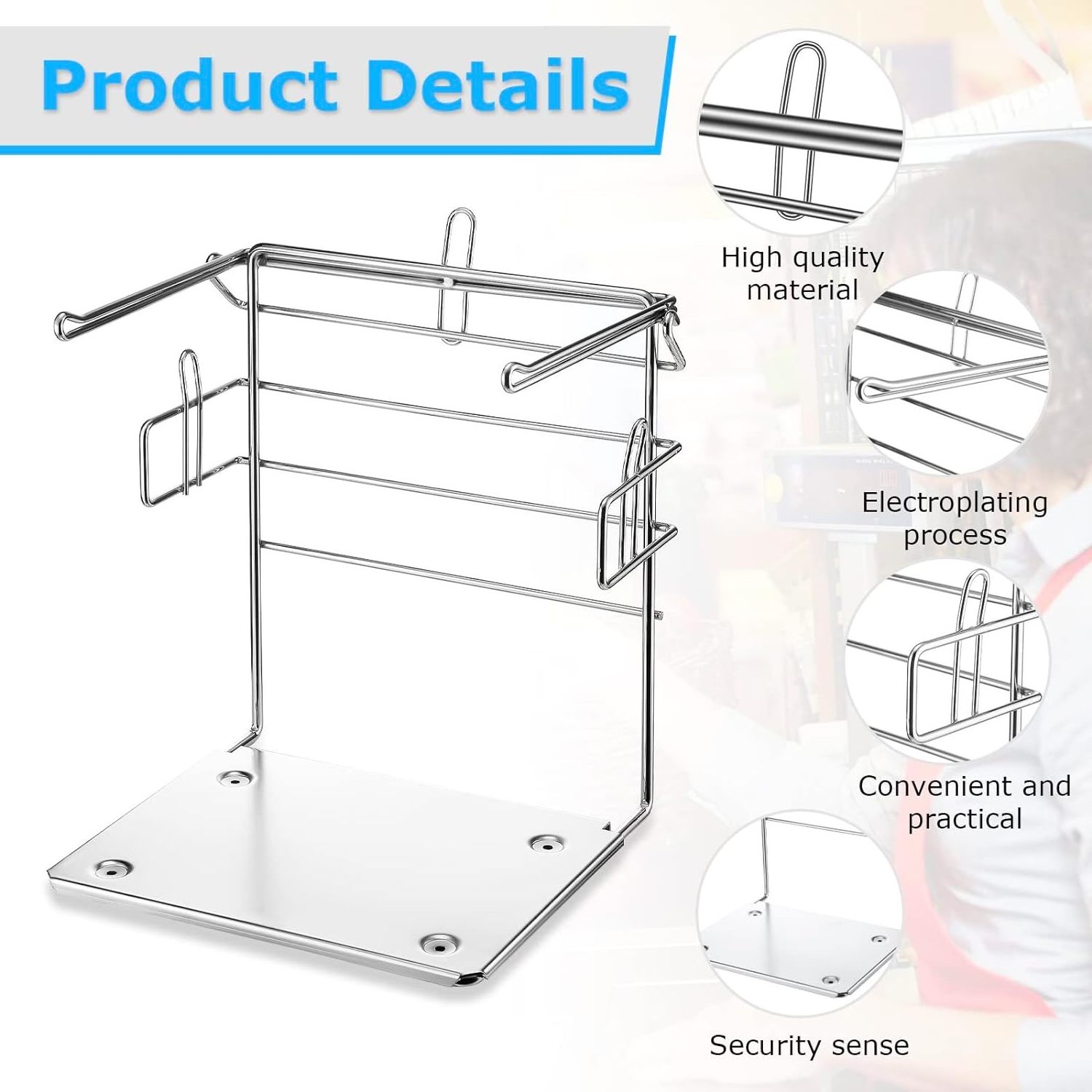 Supermarket or Grocery Store Metal Base Plastic Bag Holder Rack Shopping Bag Display Stand