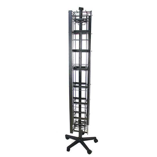 Floor Standing Four Side Grid Hook Fullbody Sock Display Rack For Peg Dogs