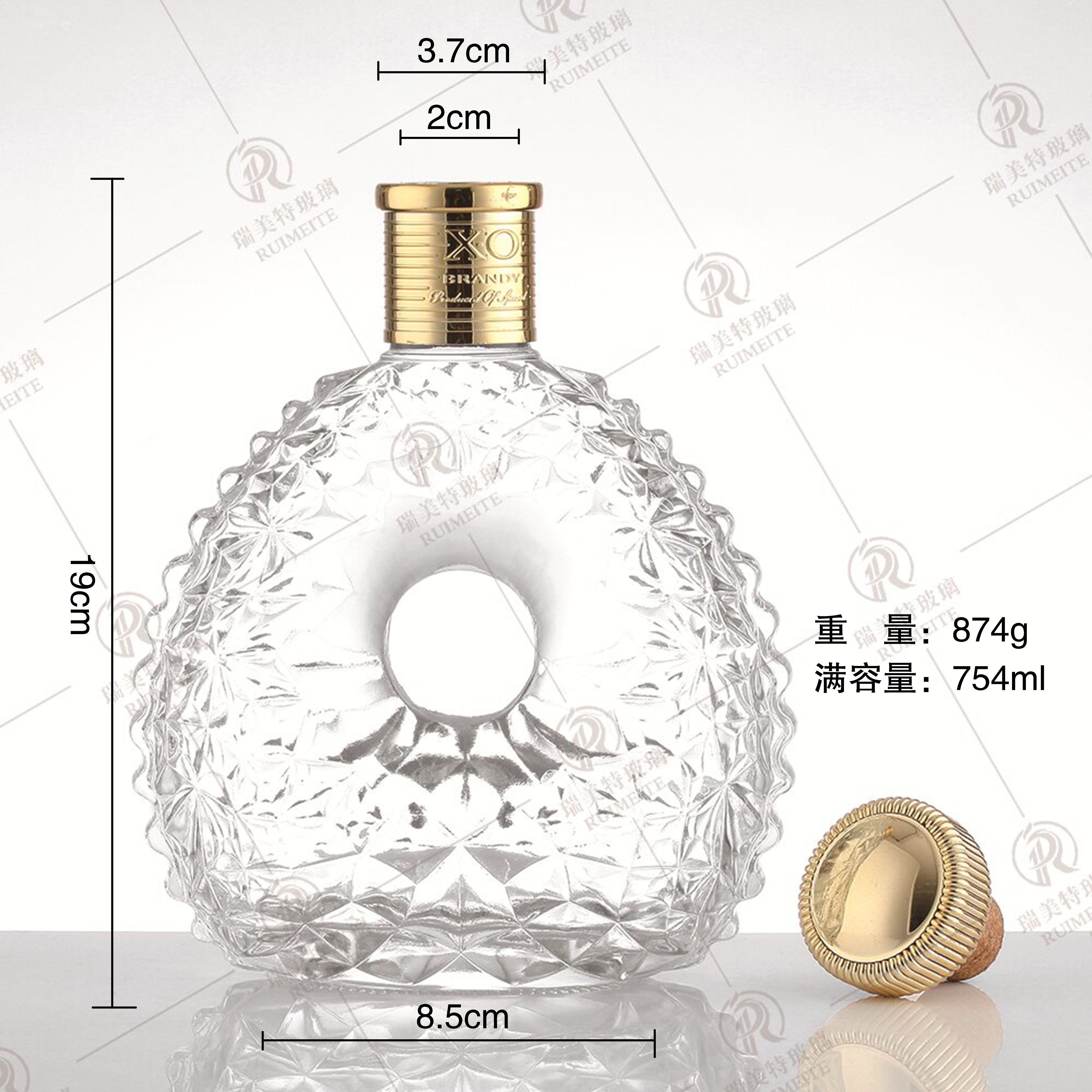 Custom factory empty whisky bottle beverage whisky glass container  Most Popular exotic liquor whisky glass bottle